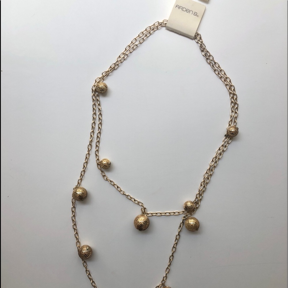 Double gold chain necklace